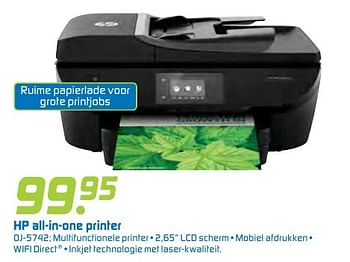 Aanbiedingen Hp all-in-one printer oj-5742 - HP - Geldig van 13/08/2016 tot 04/09/2016 bij BCC