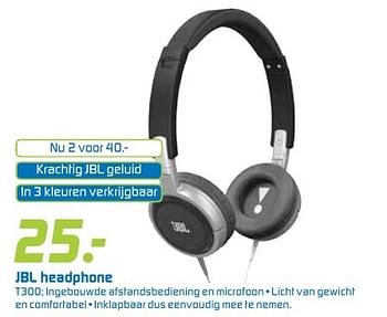 Aanbiedingen Jbl headphone t300 - JBL - Geldig van 13/08/2016 tot 04/09/2016 bij BCC