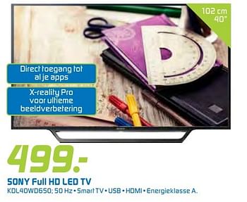 Aanbiedingen Sony full hd led tv kdl40wd650 - Sony - Geldig van 13/08/2016 tot 04/09/2016 bij BCC