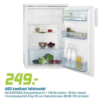 Aanbiedingen Aeg koelkast tafelmodel s51540tsw2 - AEG - Geldig van 13/08/2016 tot 04/09/2016 bij BCC