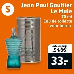 Aanbiedingen Jean paul gaultier le male - Jean Paul Gaultier - Geldig van 23/08/2016 tot 04/09/2016 bij Trekpleister