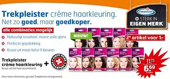 Aanbiedingen Trekpleister crème haarkleuring - Huismerk - Trekpleister - Geldig van 23/08/2016 tot 04/09/2016 bij Trekpleister