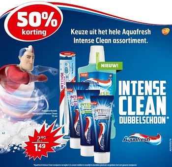 Aanbiedingen Keuze uit het hele aquafresh intense clean assortiment tandpasta intense clean - Aquafresh - Geldig van 23/08/2016 tot 04/09/2016 bij Trekpleister