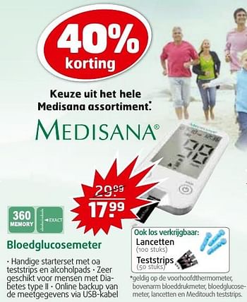 Aanbiedingen Medisana bloedglucosemeter - Medisana - Geldig van 23/08/2016 tot 04/09/2016 bij Trekpleister