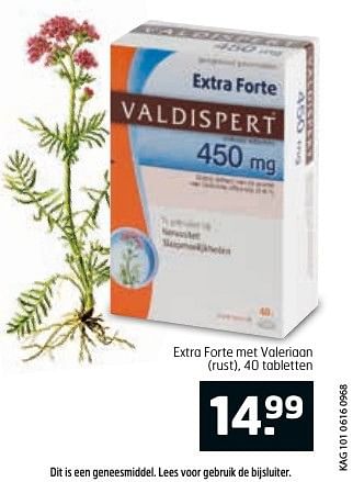 Aanbiedingen Extra forte met valeriaan (rust) - Valdispert - Geldig van 23/08/2016 tot 04/09/2016 bij Trekpleister
