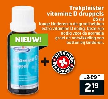 Aanbiedingen Trekpleister vitamine d druppels - Huismerk - Trekpleister - Geldig van 23/08/2016 tot 04/09/2016 bij Trekpleister