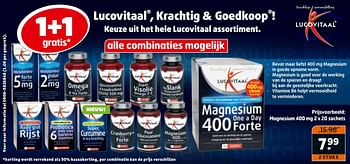 Aanbiedingen Magnesium 400 mg - Lucovitaal - Geldig van 23/08/2016 tot 04/09/2016 bij Trekpleister