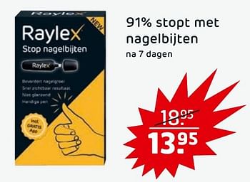Aanbiedingen 91% stopt met nagelbijten - Raylex - Geldig van 23/08/2016 tot 04/09/2016 bij Trekpleister