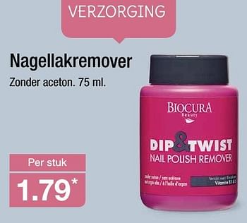 Aanbiedingen Nagellakremover - Biocura - Geldig van 24/08/2016 tot 30/08/2016 bij Aldi