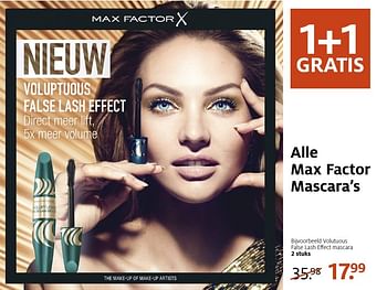 Aanbiedingen Volutuous false lash effect mascara - Max Factor - Geldig van 22/08/2016 tot 11/09/2016 bij Etos