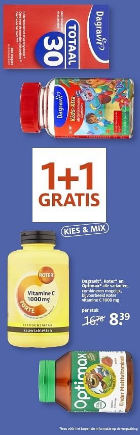 Aanbiedingen Roter vitamine c 1000 - Roter - Geldig van 22/08/2016 tot 11/09/2016 bij Etos