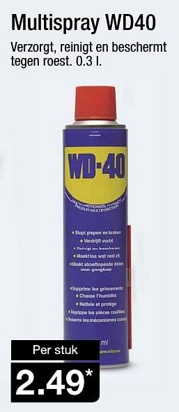 Aanbiedingen Multispray wd40 - WD-40 - Geldig van 24/08/2016 tot 30/08/2016 bij Aldi