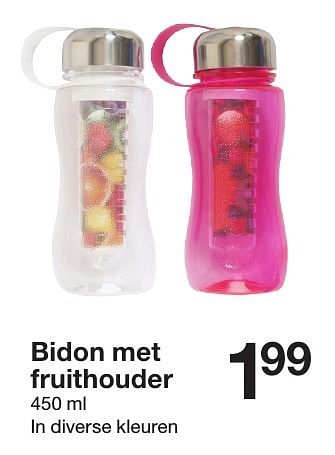 Aanbiedingen Bidon met fruithouder - Huismerk - Zeeman  - Geldig van 27/08/2016 tot 09/09/2016 bij Zeeman