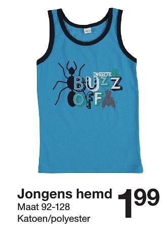 Aanbiedingen Jongens hemd - Huismerk - Zeeman  - Geldig van 27/08/2016 tot 09/09/2016 bij Zeeman