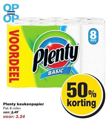 Aanbiedingen Plenty keukenpapier - Plenty - Geldig van 24/08/2016 tot 30/08/2016 bij Hoogvliet