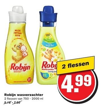 Aanbiedingen Robijn wasverzachter - Robijn - Geldig van 24/08/2016 tot 30/08/2016 bij Hoogvliet