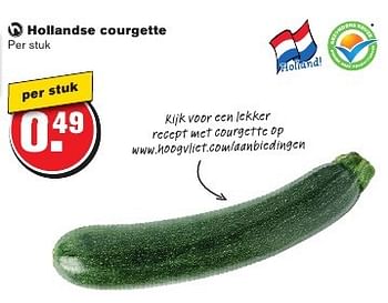 Aanbiedingen Hollandse courgette - Huismerk - Hoogvliet - Geldig van 24/08/2016 tot 30/08/2016 bij Hoogvliet