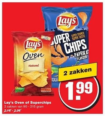 Aanbiedingen Lay`s oven of superchips - Lay's - Geldig van 24/08/2016 tot 30/08/2016 bij Hoogvliet