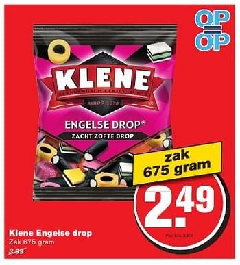 Aanbiedingen Klene engelse drop - Klene - Geldig van 24/08/2016 tot 30/08/2016 bij Hoogvliet