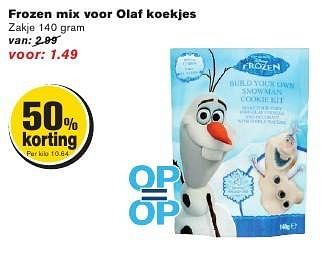 Aanbiedingen Frozen mix voor olaf koekjes - Disney  Frozen - Geldig van 24/08/2016 tot 30/08/2016 bij Hoogvliet