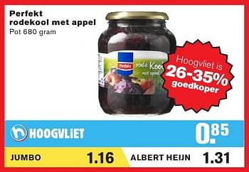 Aanbiedingen Perfekt rodekool met appel - Perfekt - Geldig van 24/08/2016 tot 30/08/2016 bij Hoogvliet
