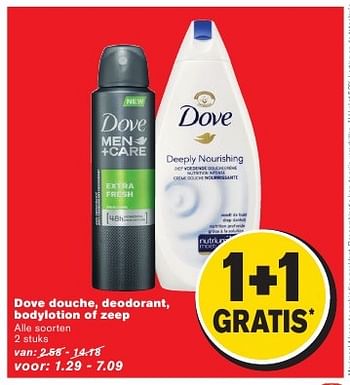 Aanbiedingen Dove douche, deodorant, bodylotion of zeep - Dove - Geldig van 24/08/2016 tot 30/08/2016 bij Hoogvliet
