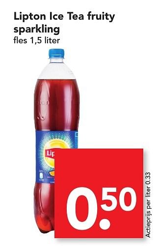 Aanbiedingen Lipton ice tea fruity sparkling - Lipton - Geldig van 28/08/2016 tot 03/09/2016 bij Deen Supermarkten