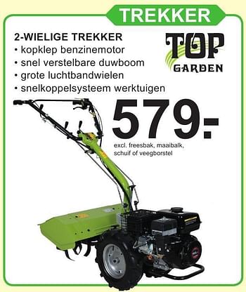 Aanbiedingen Top garden 2-wielige trekker - Top Garden - Geldig van 29/08/2016 tot 18/09/2016 bij Van Cranenbroek