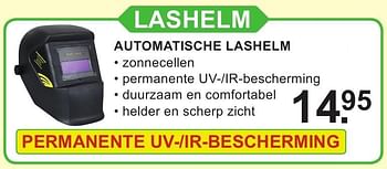 Aanbiedingen Lashelm automatische lashelm - Huismerk - Van Cranenbroek - Geldig van 29/08/2016 tot 18/09/2016 bij Van Cranenbroek
