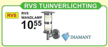 Aanbiedingen Diamant rvs tuinverlichting rvs wandlamp - Diamant - Geldig van 29/08/2016 tot 18/09/2016 bij Van Cranenbroek