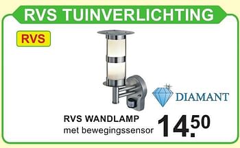 Aanbiedingen Diamant rvs tuinverlichting rvs wandlamp - Diamant - Geldig van 29/08/2016 tot 18/09/2016 bij Van Cranenbroek