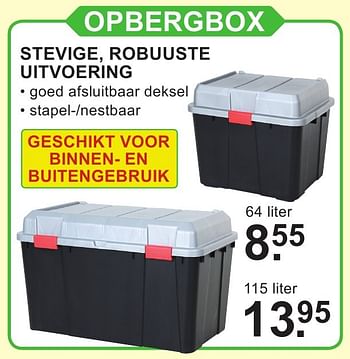 Aanbiedingen Opbergbox stevige, robuuste uitvoering - Huismerk - Van Cranenbroek - Geldig van 29/08/2016 tot 18/09/2016 bij Van Cranenbroek