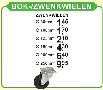 Aanbiedingen Zwenkwielen - Huismerk - Van Cranenbroek - Geldig van 29/08/2016 tot 18/09/2016 bij Van Cranenbroek