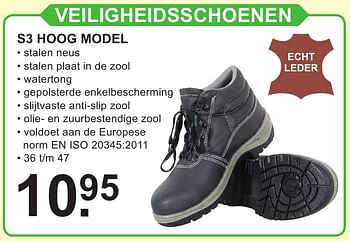 Aanbiedingen Veiligheidsschoenen s3 hoog model - Huismerk - Van Cranenbroek - Geldig van 29/08/2016 tot 18/09/2016 bij Van Cranenbroek