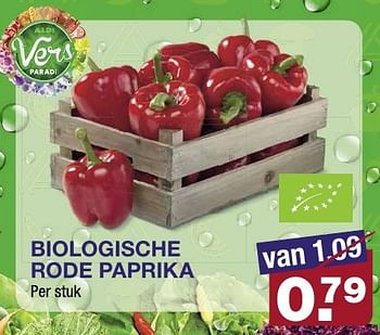 Aanbiedingen Biologische rode paprika - Huismerk - Aldi - Geldig van 31/08/2016 tot 06/09/2016 bij Aldi
