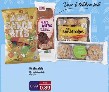 Aanbiedingen Rijstwafels met melkchocolade of yoghurt - Huismerk - Aldi - Geldig van 31/08/2016 tot 06/09/2016 bij Aldi