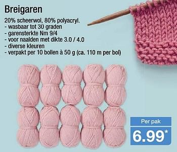 Aanbiedingen Breigaren - Huismerk - Aldi - Geldig van 31/08/2016 tot 06/09/2016 bij Aldi