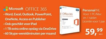 Aanbiedingen Office 365 - Microsoft - Geldig van 25/08/2016 tot 11/09/2016 bij Paradigit