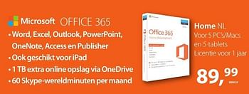 Aanbiedingen Office 365 - Microsoft - Geldig van 25/08/2016 tot 11/09/2016 bij Paradigit