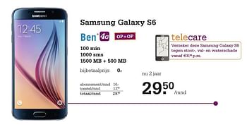 Aanbiedingen Samsung galaxy s6 - Samsung - Geldig van 25/08/2016 tot 18/09/2016 bij Telecombinatie