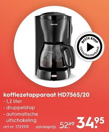 Aanbiedingen Philips koffiezetapparaat hd7565-20 - Philips - Geldig van 29/08/2016 tot 07/09/2016 bij Blokker