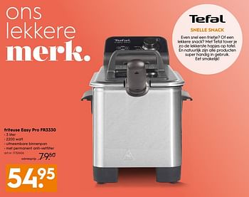 Aanbiedingen Tefal friteuse easy pro fr3330 - Tefal - Geldig van 29/08/2016 tot 07/09/2016 bij Blokker
