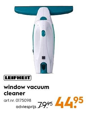 Aanbiedingen Leifheit window vacuum cleaner - Leifheit - Geldig van 29/08/2016 tot 07/09/2016 bij Blokker