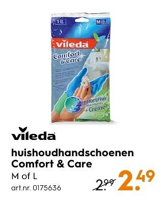 Aanbiedingen Huishoudhandschoenen comfort + care - Vileda - Geldig van 29/08/2016 tot 07/09/2016 bij Blokker