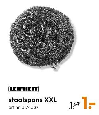 Aanbiedingen Staalspons xxl - Leifheit - Geldig van 29/08/2016 tot 07/09/2016 bij Blokker