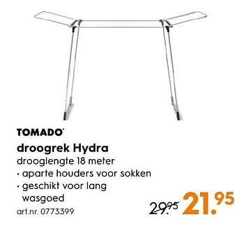 Aanbiedingen Droogrek hydra - Tomado - Geldig van 29/08/2016 tot 07/09/2016 bij Blokker