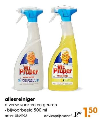 Aanbiedingen Allesreiniger - Mr. Propre - Geldig van 29/08/2016 tot 07/09/2016 bij Blokker