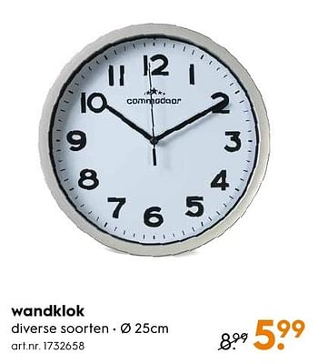 Aanbiedingen Wandklok - Huismerk - Blokker - Geldig van 29/08/2016 tot 07/09/2016 bij Blokker