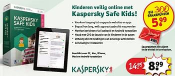 Aanbiedingen Geschikt voor pc, mac, iphone, ipad en android-toestellen - Kaspersky - Geldig van 30/08/2016 tot 11/09/2016 bij Kruidvat