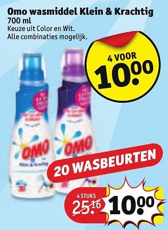 Aanbiedingen Omo wasmiddel klein + krachtig - Omo - Geldig van 30/08/2016 tot 11/09/2016 bij Kruidvat